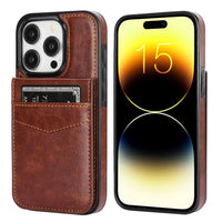 KIHUWEY Compatible with iPhone 15 Pro Case Wallet with Credit Card Holder, Flip Premium Leather Magnetic Clasp Kickstand Heavy Duty Protective Cover for iPhone 15 Pro 6.1 Inch (Brown)