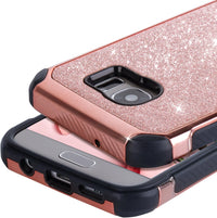 BENTOBEN Compatible with Galaxy S7 Case, Glitter Case for Samsung Galaxy S7, Rose Gold
