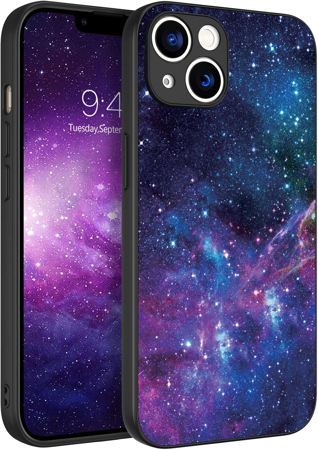 BENTOBEN iPhone 14 Case, iPhone 14 Phone Case, Slim Fit Glow in The Dark Hard PC Soft Flexible Shockproof TPU Bumper Protective Women Girls Boys Men Case Cover for iPhone 14 6.1" (2022), Nebula/Galaxy