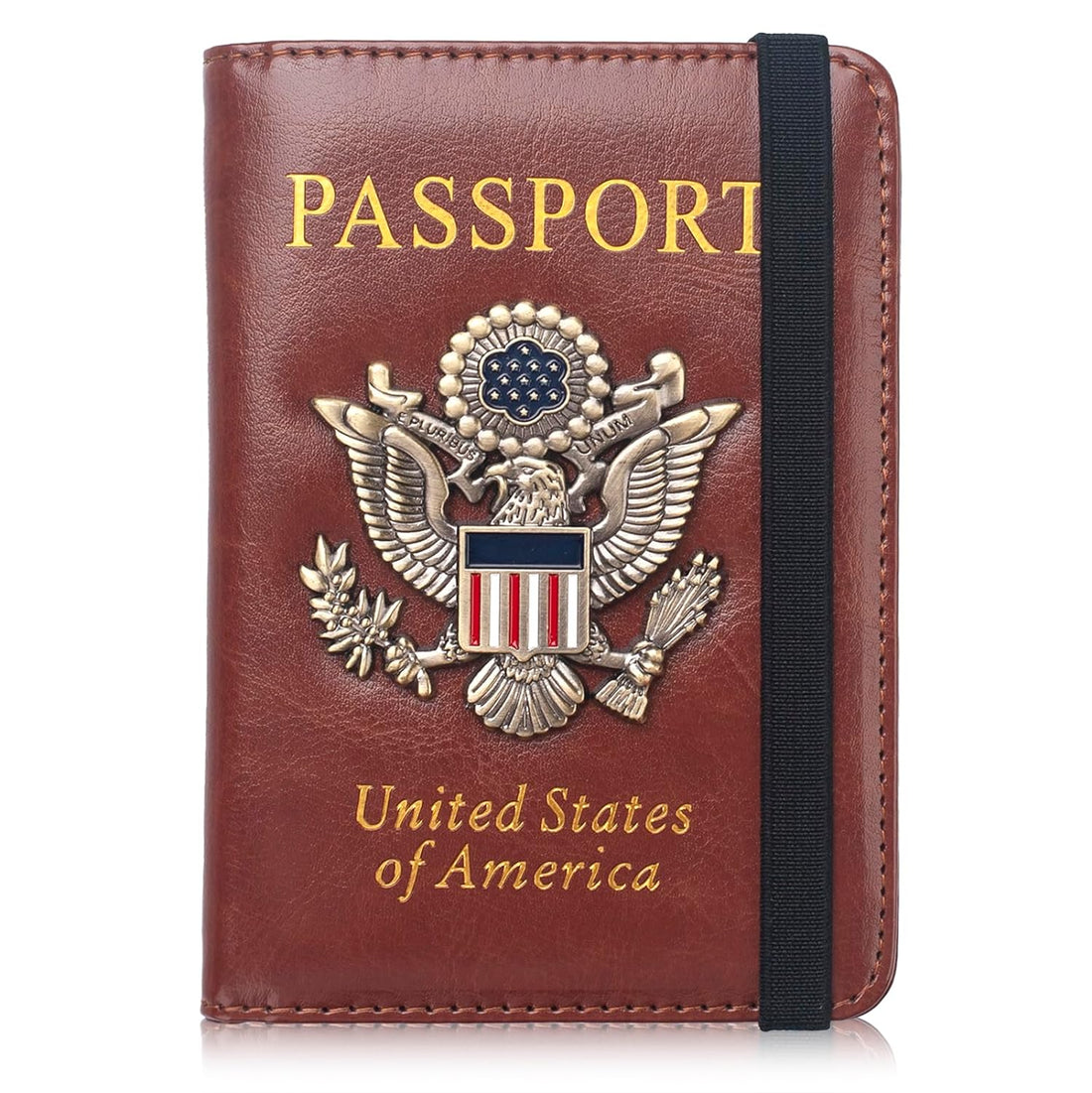 Passport Holder Wallet RFID Blocking, Passport Book Cover Case for Women Men, Waterproof Leather US Passport Organizer with Vaccine Card Slot, Passport and Ticket Carrier Travel Essentials Protector, Brown, Rfid Wallet