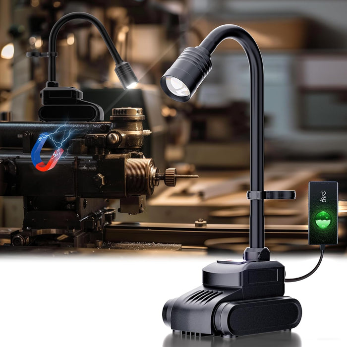 Favorlite LED Work Light: 5000mAh Magnetic Gooseneck Light – Front View
