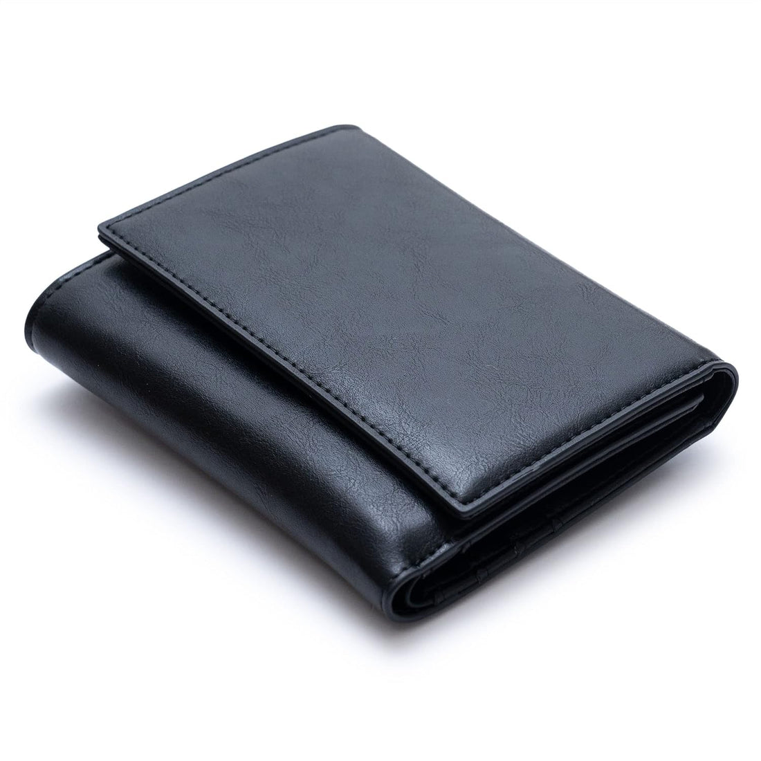 Alldaily Trifold Small RFID Blocking Wallet Slim Credit Card Wallet with with Zipper Pocket, Black