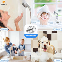 BAKRA Shower Filter Removes Chlorine and Fluoride - Softens Shower Water for heathy Refreshing Bath; Reduces Dry Itchy Skin, Dandruff - improves hair growth, Filter Cartridge, Chrome (BF-2000)