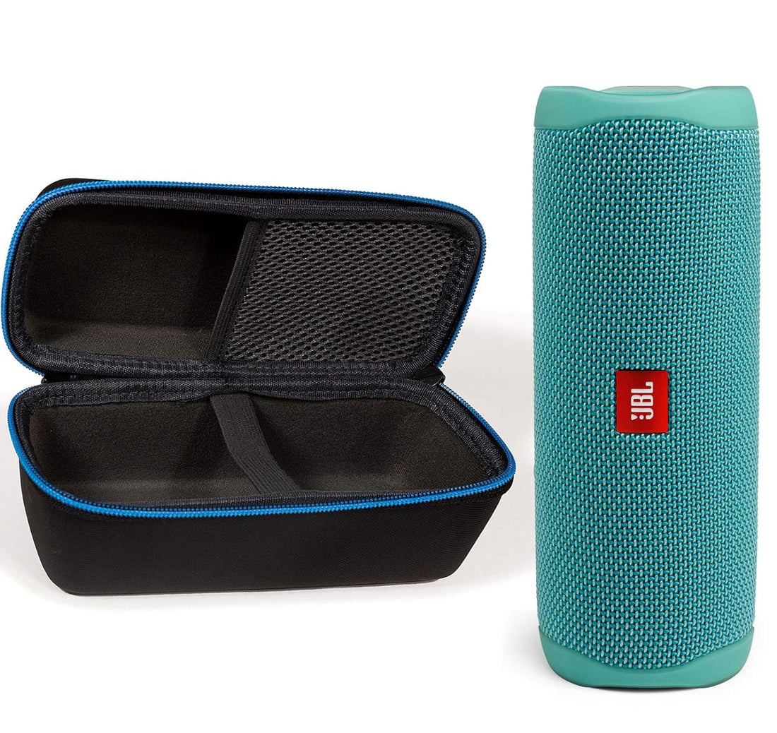 JBL Flip 5 Waterproof Portable Wireless Bluetooth Speaker Bundle with divvi! Protective Hardshell Case - Teal