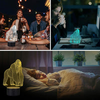 3D Gorilla Lamp Mood Lamp 16 Color Nursery Night Lights Illusion Acrylic LED Table Bedside Lamp, Children Bedroom Desk Decor, Birthday Christmas Gift Cute Toy for Kids Adult