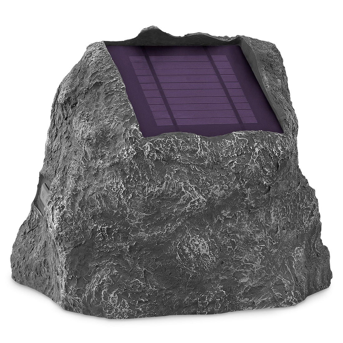 Innovative Technology Premium 5-Watt Bluetooth Outdoor Rock Speakers with A/C Adaptor, Built In Rechargeable 5200mAh Battery and Solar Panels, Pair, Charcoal