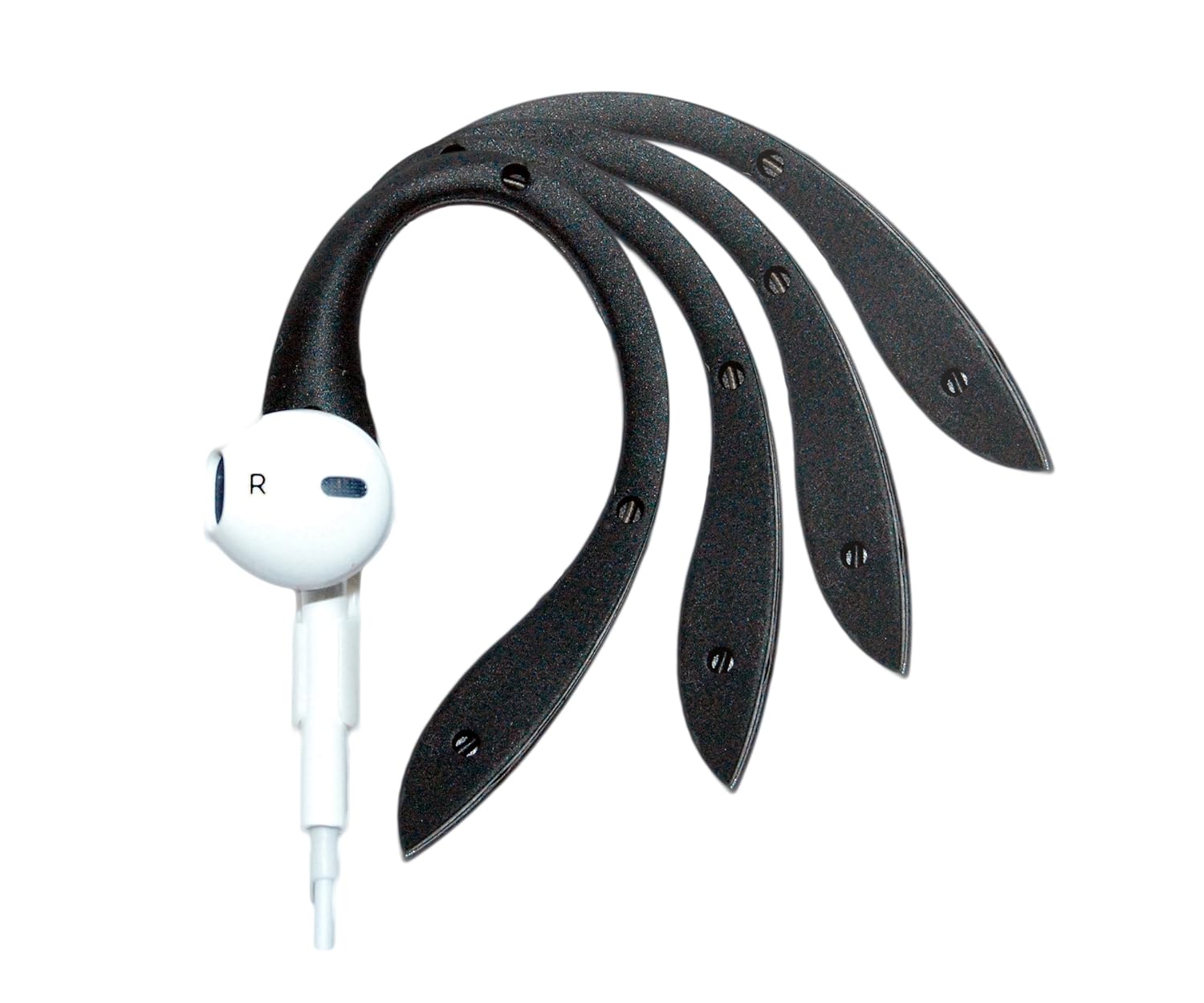 EARBUDi FLEX - Clips on and off Your Apple iPhone wired EarPods | Bends for Amazing Custom Hold on your Ear | Designed for your wired EarPods that come free with the latest iPhone models | (Black)