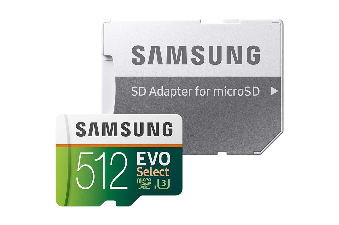 Samsung EVO Select 512GB microSDXC UHS-I U3 100MB/s Full HD & 4K UHD Memory Card with Adapter (MB-ME512HA)