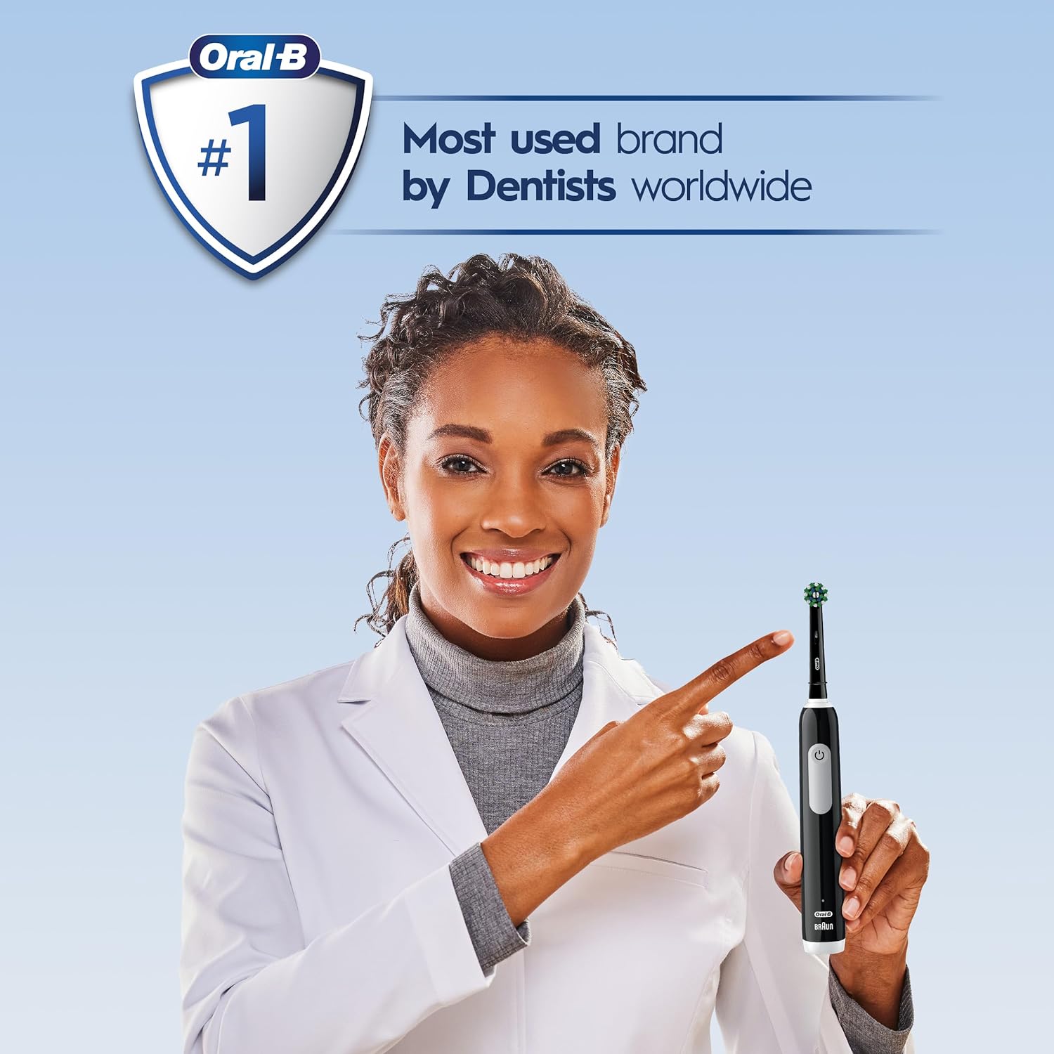 Oral-B Black Pro 1000 Power Rechargeable Electric Toothbrush For Adults Powered By Braun,Pack Of 1