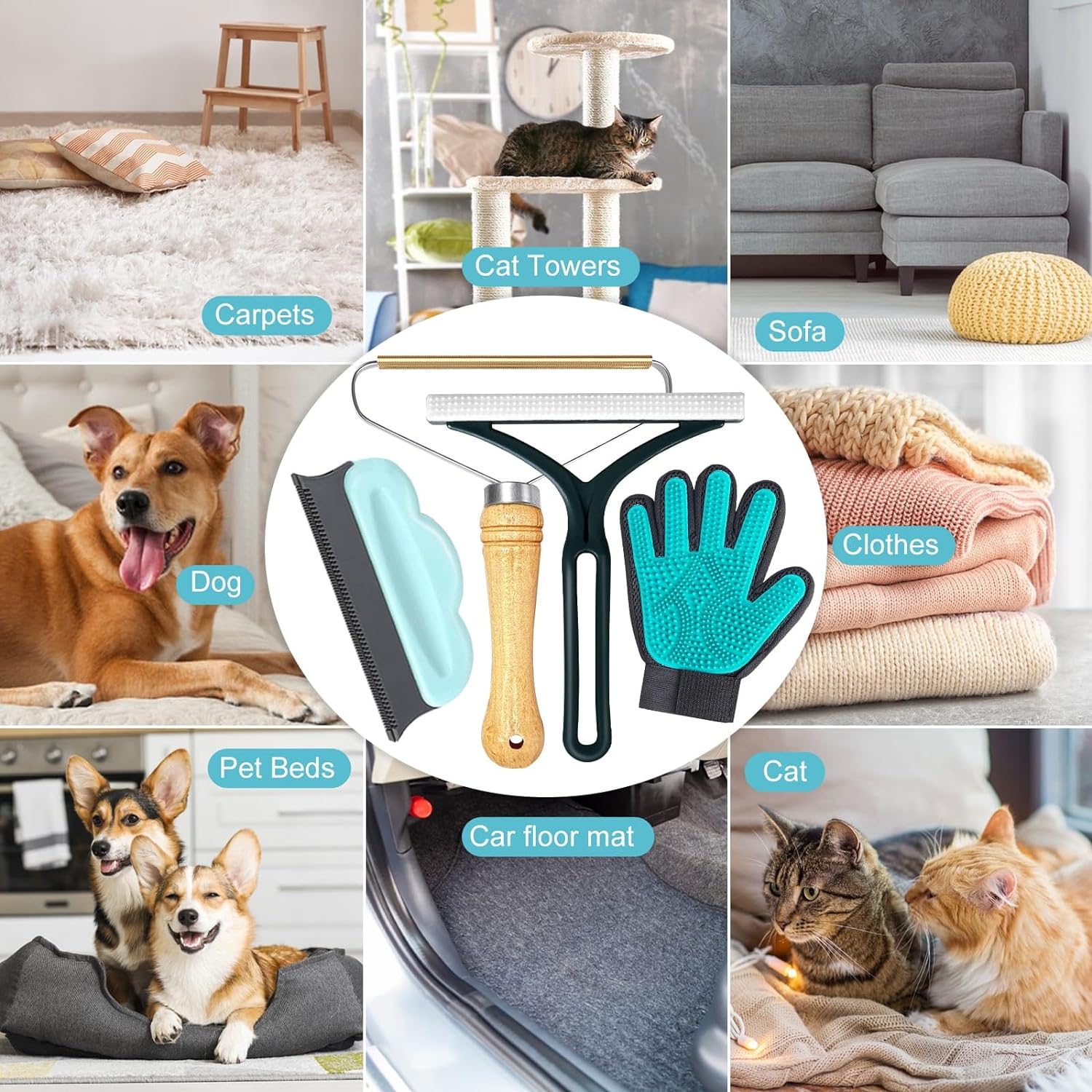Pet Hair Remover for Couch: Pet Hair Remover for Laundry Car Carpet Clothes Dog Hair Remover Brush Cat Hair Remover Tool - Animal Hair Remover for Furniture