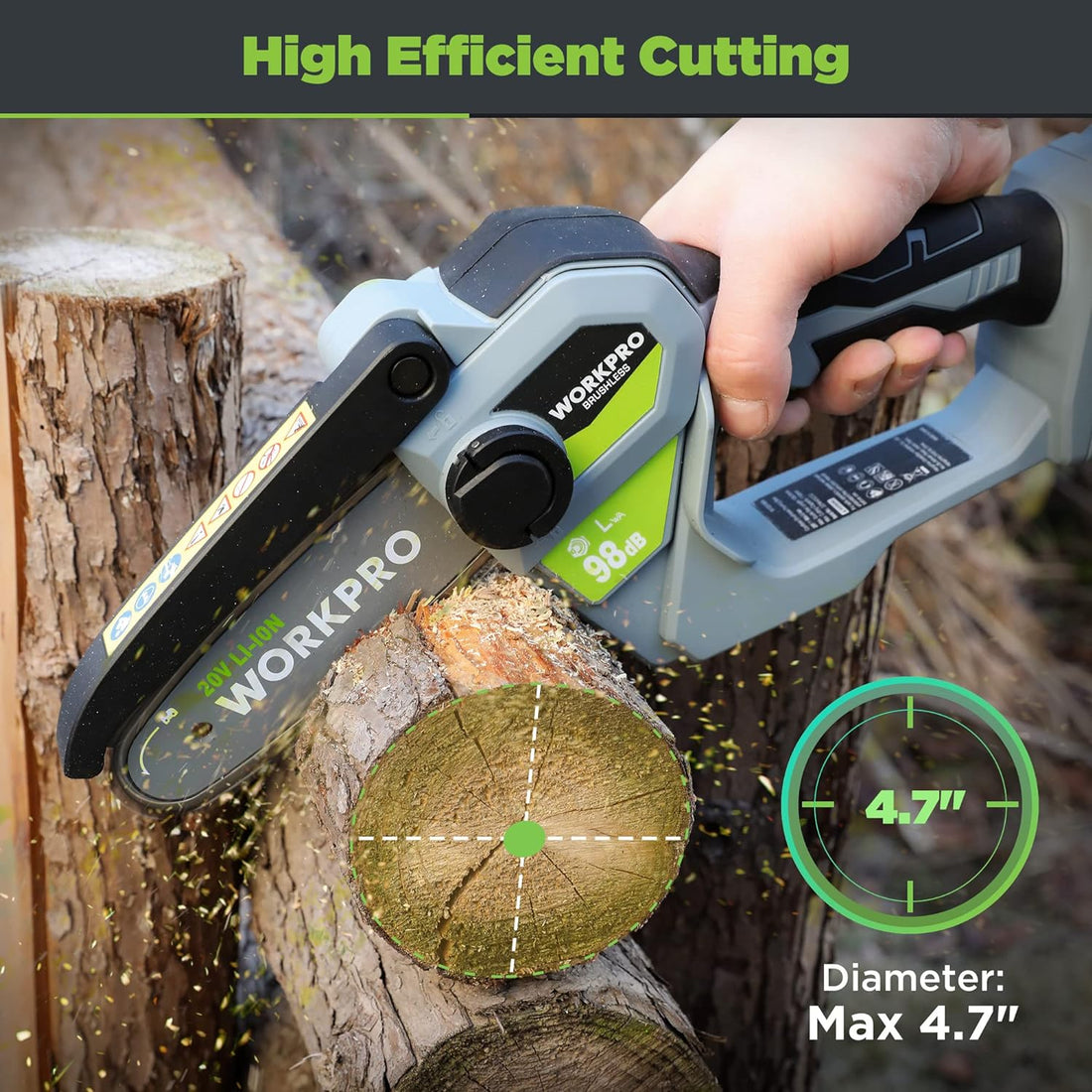 WORKPRO 20V 4.0Ah Brushless Cordless Pruning Saw