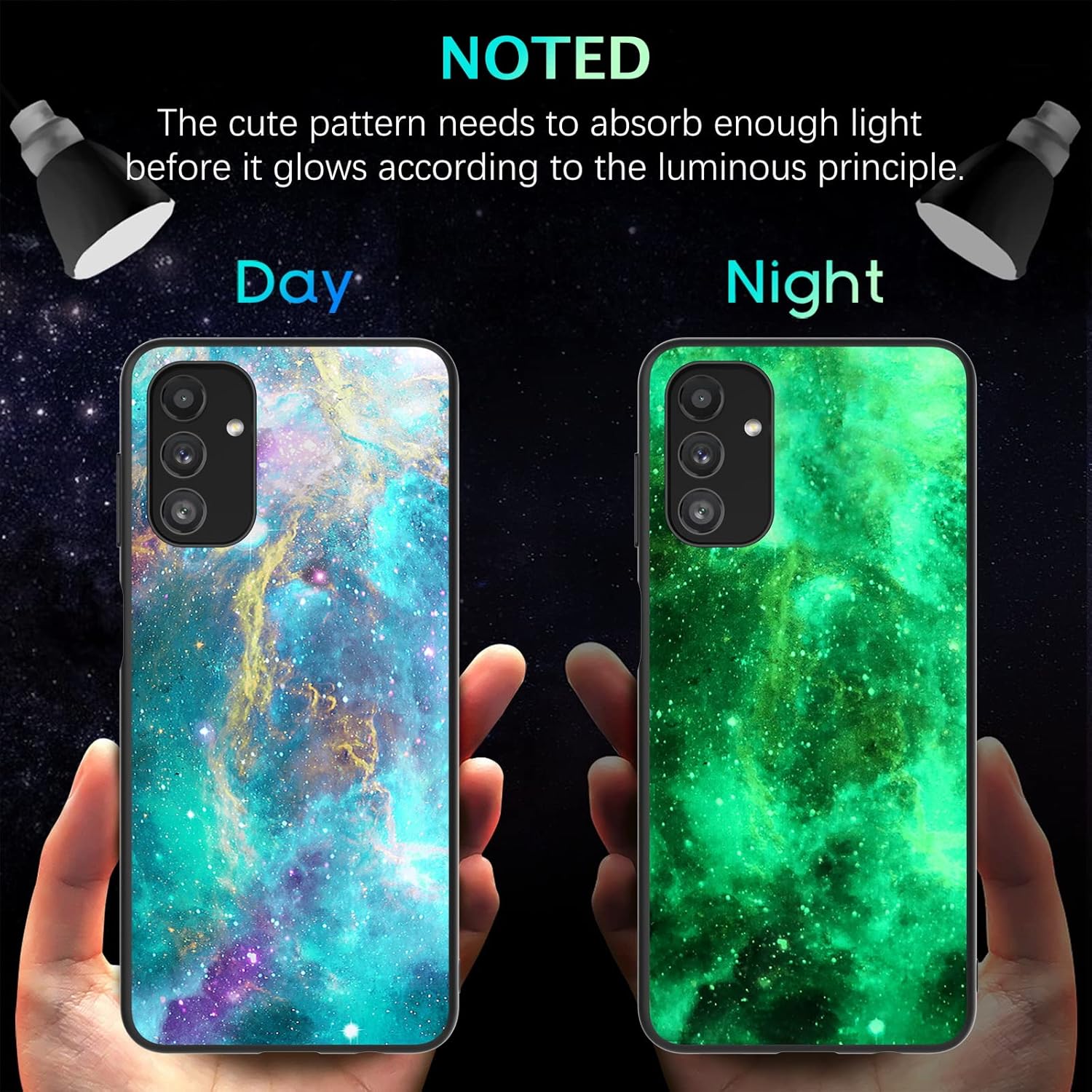 BENTOBEN Samsung Galaxy A13 5G Case, Slim Fit Glow in The Dark Soft Flexible Bumper Protective Shockproof Anti Scratch Non-Slip Cute Phone Cases Cover for Samsung Galaxy A13 5G 6.5", Nebula/Galaxy