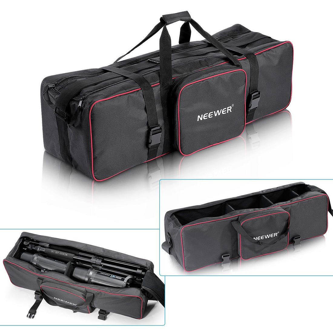 Neewer 39"x13"x4"/100x33x10cm Photo Video Studio Kit Carrying Bag with Extra Side Pocket for Light Stands, Boom Stands, Umbrellas