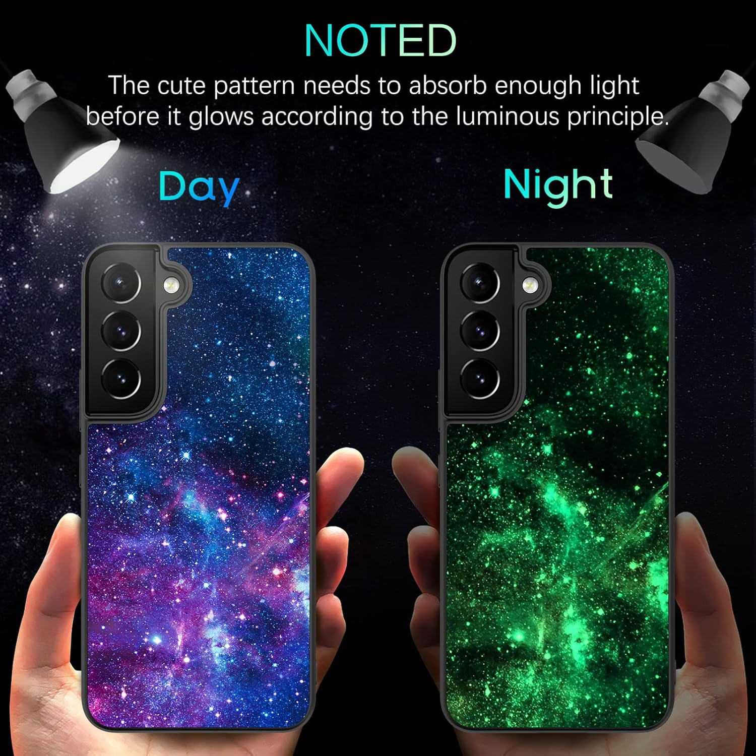 BENTOBEN Compatible with Samsung Galaxy S22 Plus Case, Slim Fit Glow in The Dark Flexible Bumper Protective Girls Women Men Boy Cases Cover for Galaxy S22 Plus 6.6 inch 5G, Nebula/Galaxy