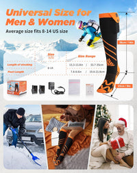 COFIT Electric Heated Socks Rechargeable, Men Women Thermal Foot Warmer Washable Stockings Smart App Control 7.4V 2500mAh Battery Powered Socks for Winter Hunting Skiing Ice Fishing Camping Hiking