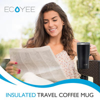 Coffee Travel Mug, Double Wall Vacuum Insulated Inner Spray Stainless Steel Water Mug with Handle,Cold&Hot Drinks, Coffee Cups Reusable/Car Using/Office Cups/Gift Choice（Black, 20oz）