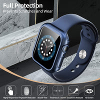 pzoz Compatible for Apple Watch Series 6/5 /4 /SE 44mm Case with Screen Protector Accessories Slim Guard Thin Bumper Full Coverage Matte Hard Cover Defense Edge for iWatch Women Men GPS (Blue)