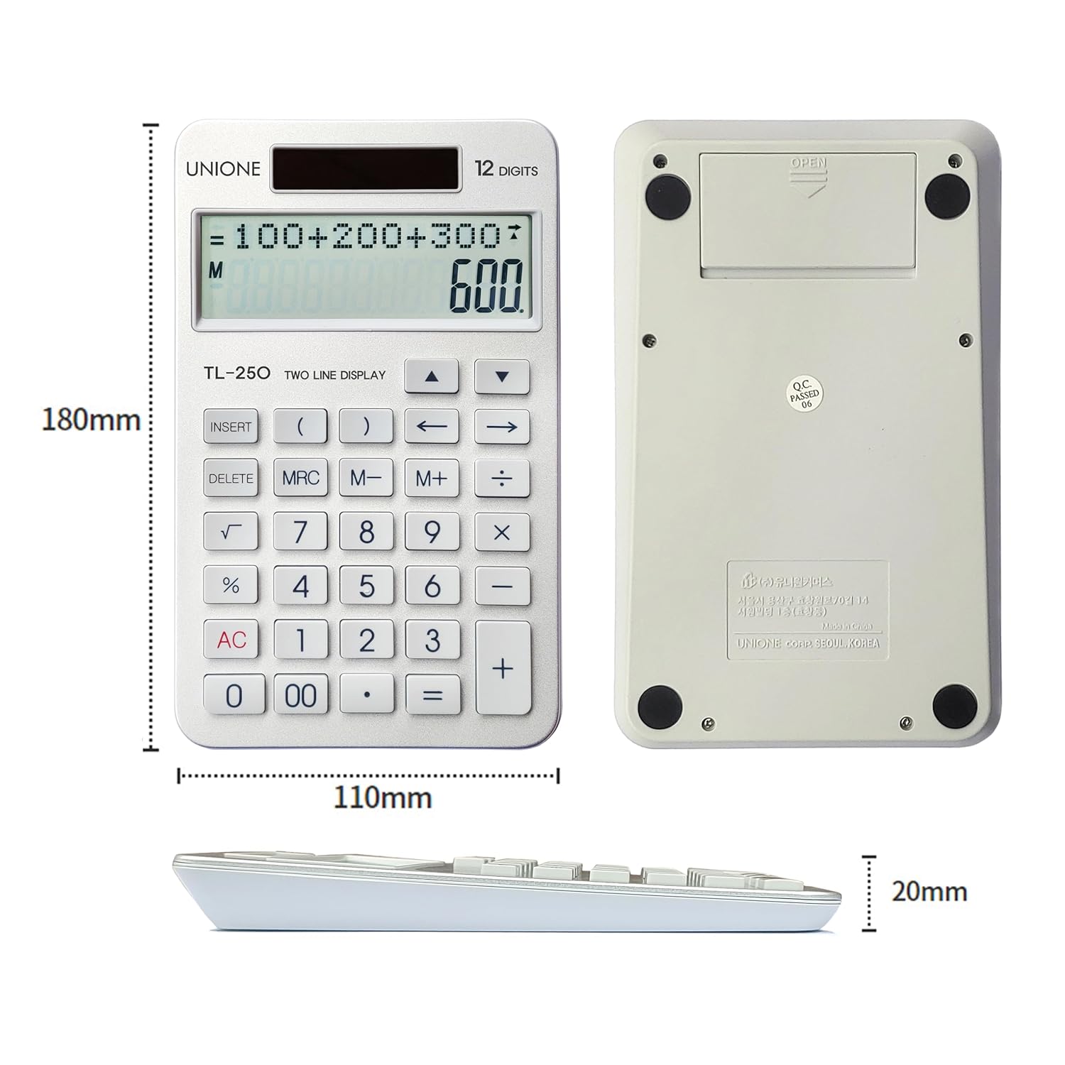 UNIONE Two Line Display, Desktop Calculator. History Function, Desktop Business Calculator with LCD Display Screen