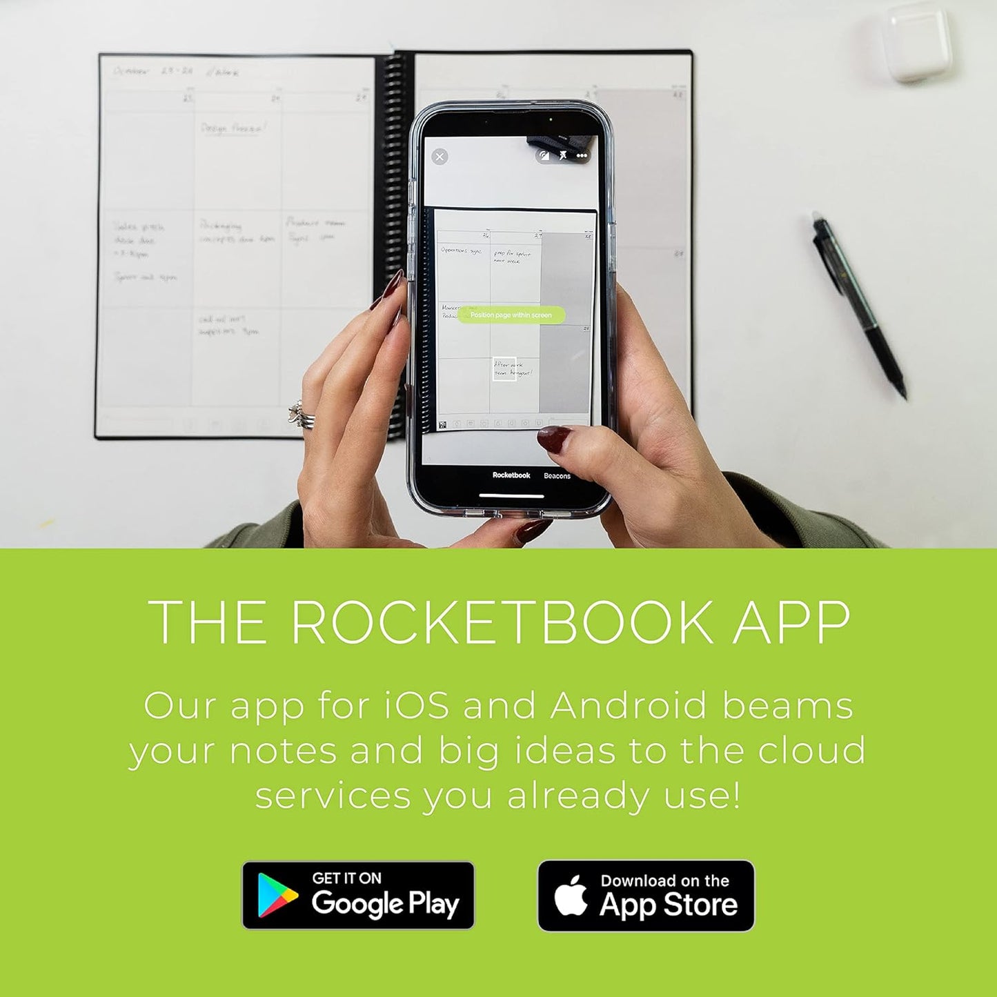 Rocketbook Fusion Plus Smart Reusable Notebook and Planner – Back View