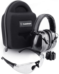 TRADESMART Shooting Ear-Protection Earmuffs, Glasses, Earplugs, Protective Case