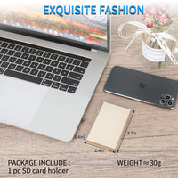 LAVILI SD Card Holder, SD Card Case, Aluminum Alloy Hard Shell, Double-Layer Capacity for 6SD Memory Cards and 12 TF (Gold)