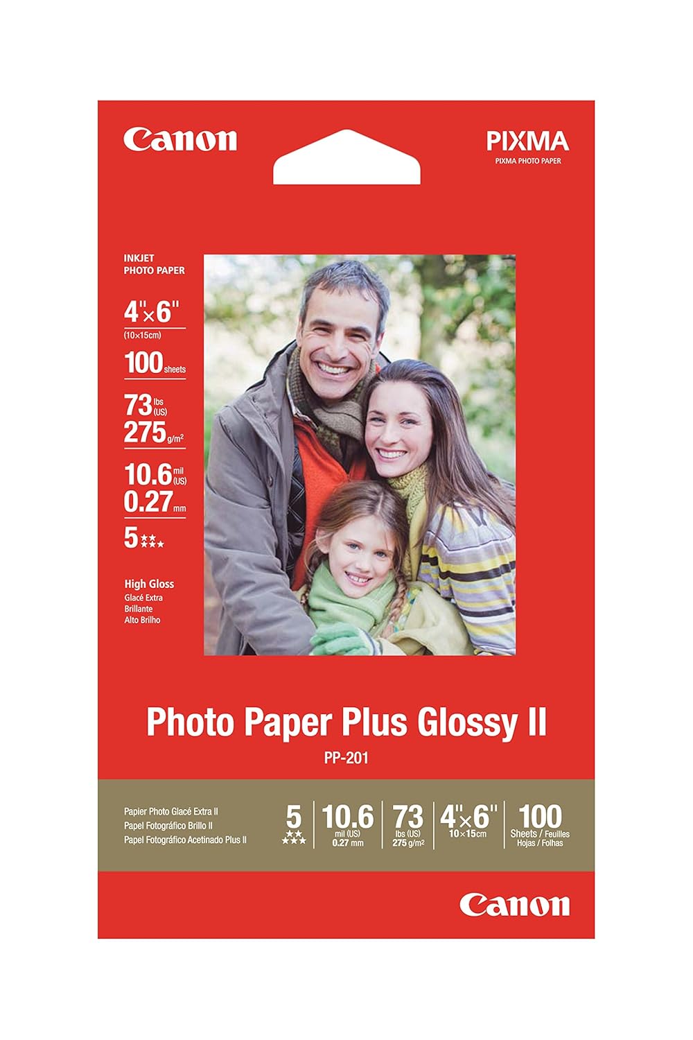 Canon Photo Paper Plus Glossy II, 4 x 6 Inches, 100 Sheets (2311B023)