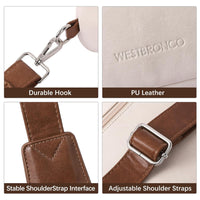 WESTBRONCO Crossbody Sling Bags for Women Men, High-capacity PU Leather Fashion Medium Fanny Bags Adjustable Strap for Gifts