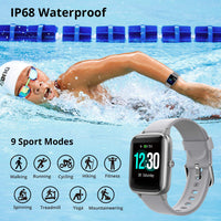 Fitpolo Smart Watch for Android Phones and iOS Phones IP68 Swimming Waterproof Smartwatch Fitness Tracker Fitness Watch Heart Rate Monitor Smart Watches for Men Women (Gray)