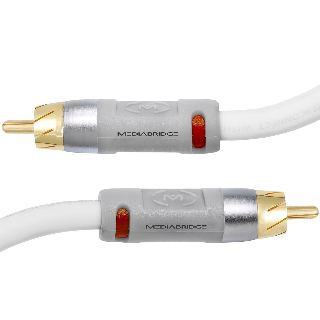 Mediabridge ULTRA Series Digital Audio Coaxial Cable (15 Feet) - Dual Shielded with RCA to RCA Gold-Plated Connectors - White