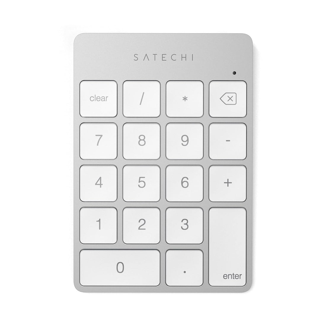 SATECHI Slim Aluminum Bluetooth Wireless 18-Key Keypad Keyboard Extension - Compatible with MacBook Pro, MacBook Air, Mac Mini, iMac, iMac Pro, iPad, iPhone and More (Silver)