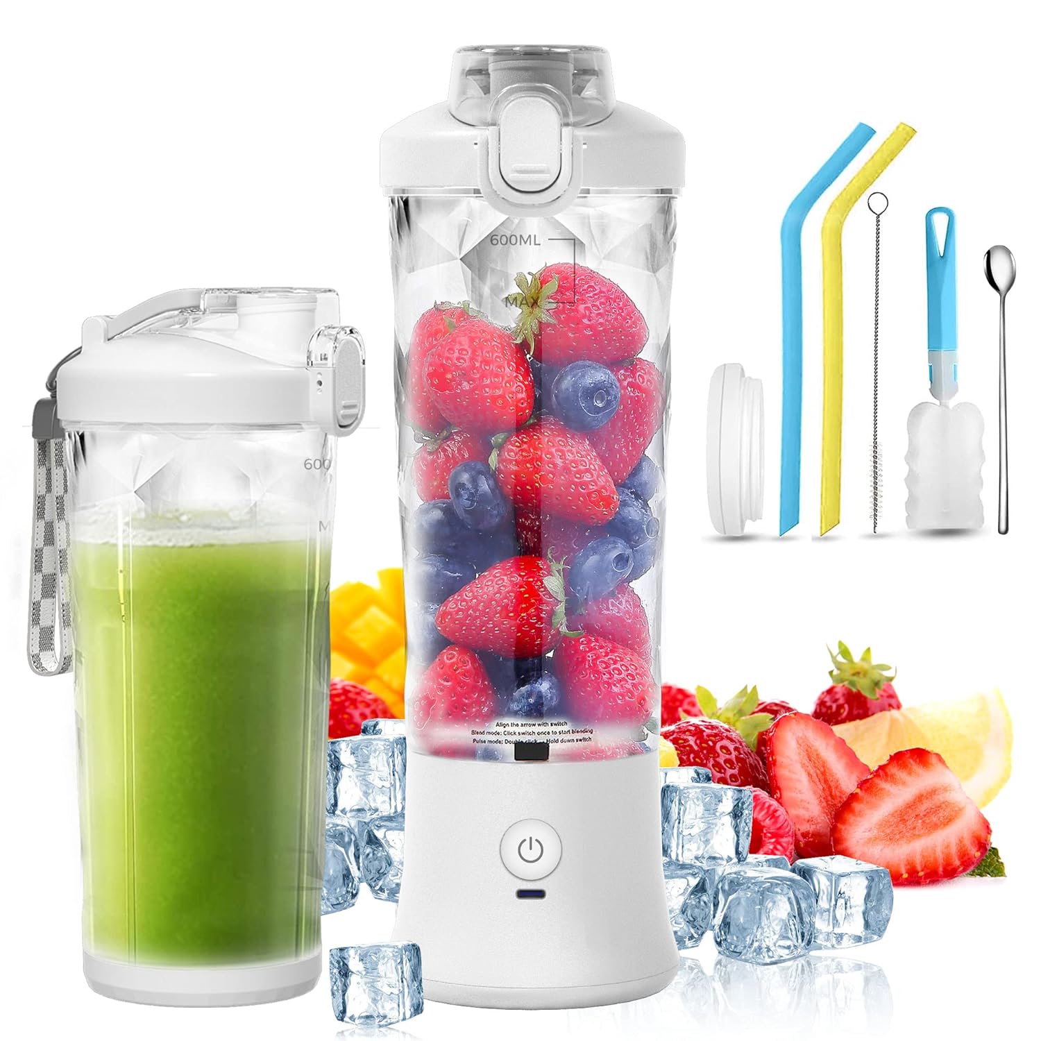 Portable Blender, Personal Size Blender for Shakes and Smoothies with 6 Blades Mini Blender 20 Oz for Kitchen,Home,Travel