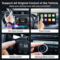 Wireless CarPlay Adapter for Factory Wired CarPlay, 2024 Automatic CarPlay Adapter Converts Wired to Wireless Fits Cars from 2015, iOS 10+, Keep Original Control. Deep Black