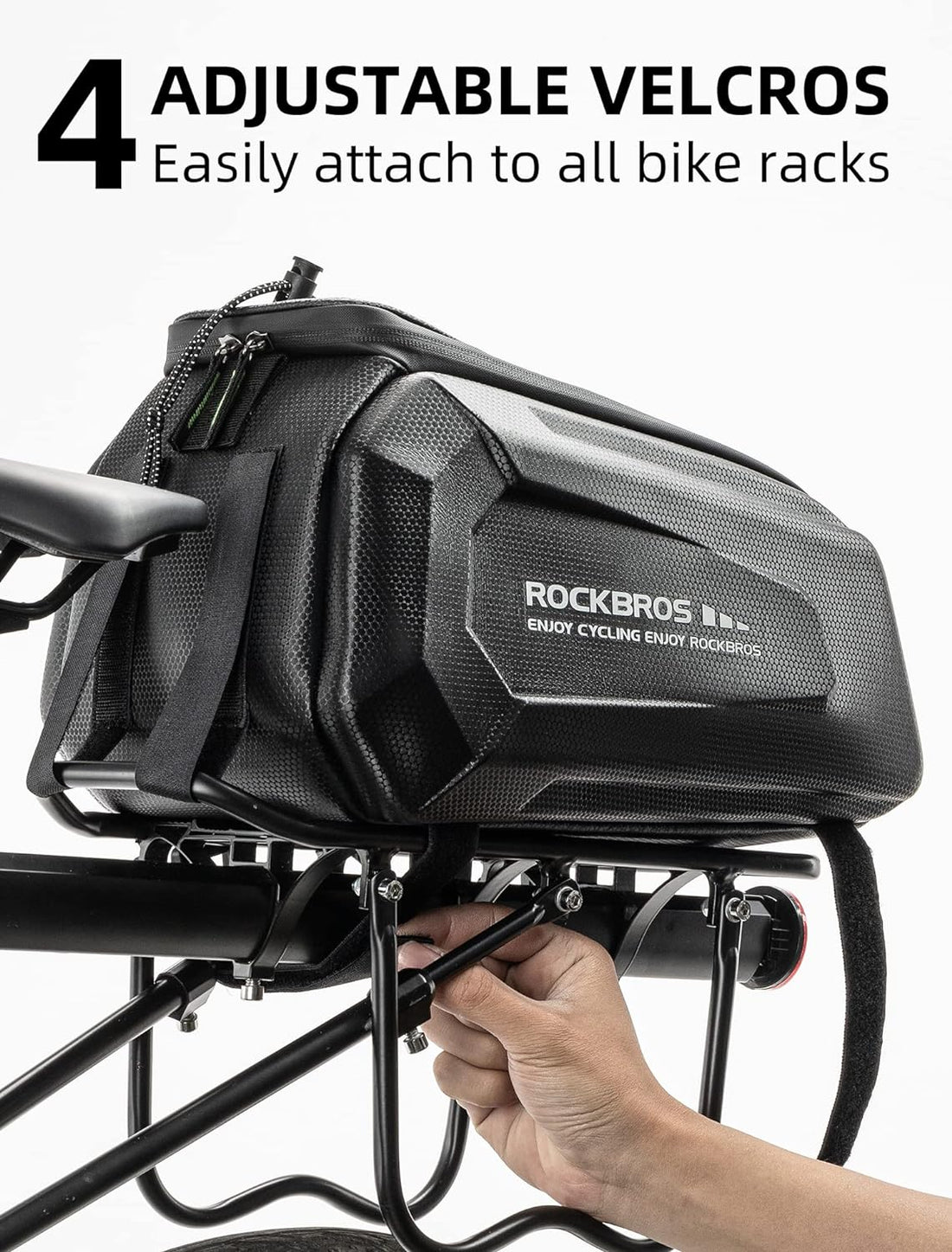 ROCKBROS Bike Rack Bags - Hard Shell Bicycle Rear Rack Bag Large Pannier for Bicycle Rear Rack Bags Bike Rear Seat Bag Bike Trunk Bag Ebike Battery Bag Bike Saddle Bag for Rear Rack Bike Accessories