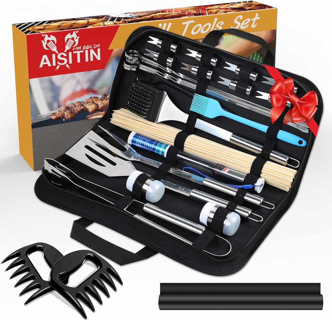 AISITIN Grill Accessories 25PCS BBQ Tools Set