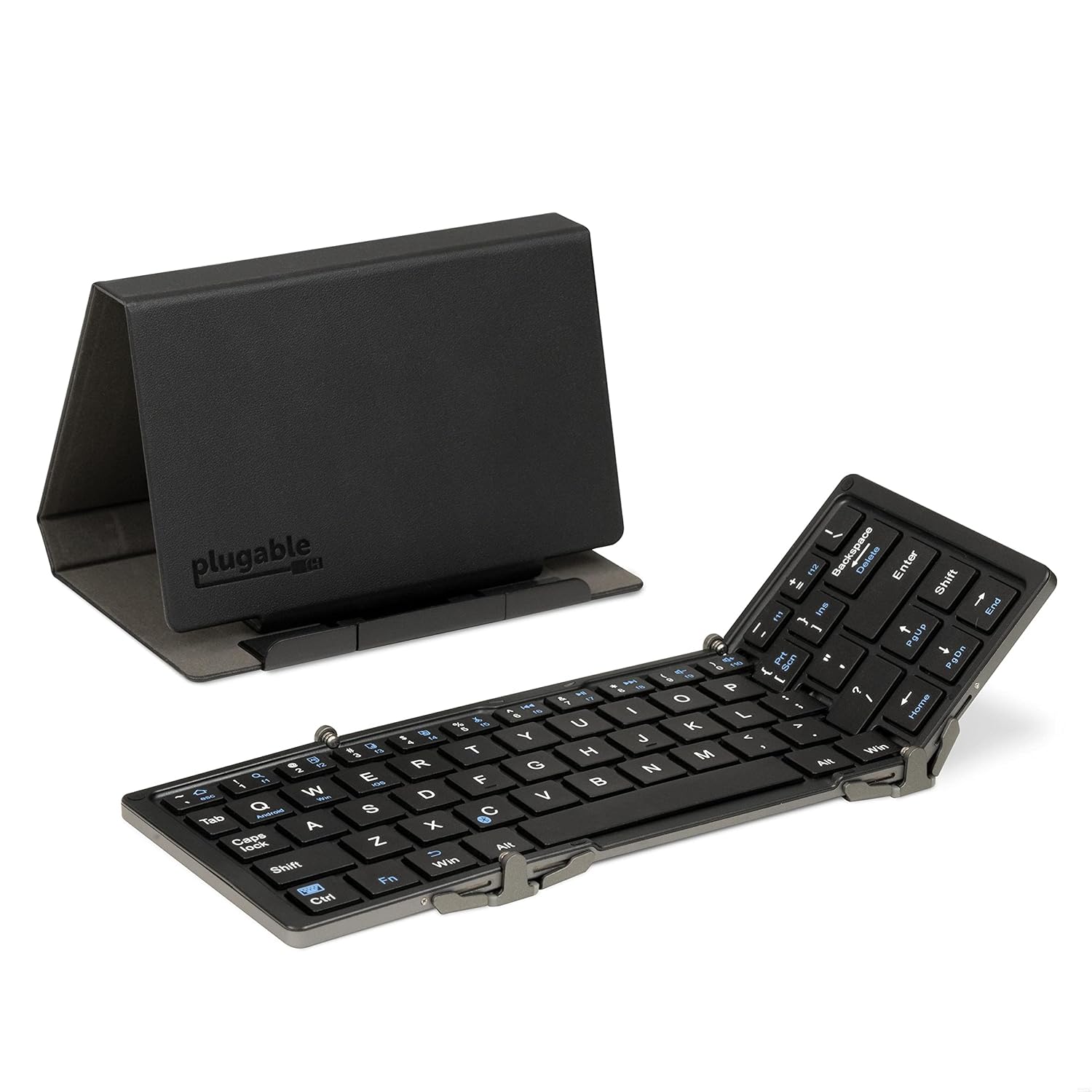 Plugable Ultra-Portable Bluetooth Folding Keyboard for Android, iOS, Windows with Included $12 Protective Case / Tablet Stand