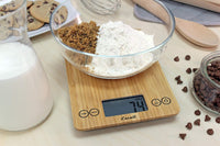 Escali Arti Glass Kitchen Scale 15 lb 7 kg Capacity 005 oz 1 g Increment Premium Digital Scale for Baking Cooking and Food Easy to Clean Surface Lifetime ltd Warranty Natural Bamboo