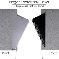 Kaitiaki Folio Cover Compatible with Rocketbook Pro 2.0 Smart Notebook, Organized Portfolio with Pen Loop, Business Card Holder, File Pocket, Zipper Pouch, Waterproof Fabric, Letter Size, Gray