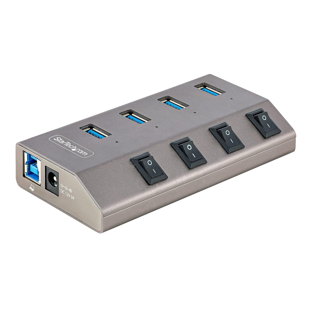 StarTech.com 4-Port Self-Powered USB-C Hub with Individual On/Off Switches, USB 3.0 5Gbps Expansion Hub w/Power Supply, Desktop/Laptop USB-C to USB-A Hub, USB Type C Hub w/BC 1.2 (5G4AIBS-USB-HUB-NA)