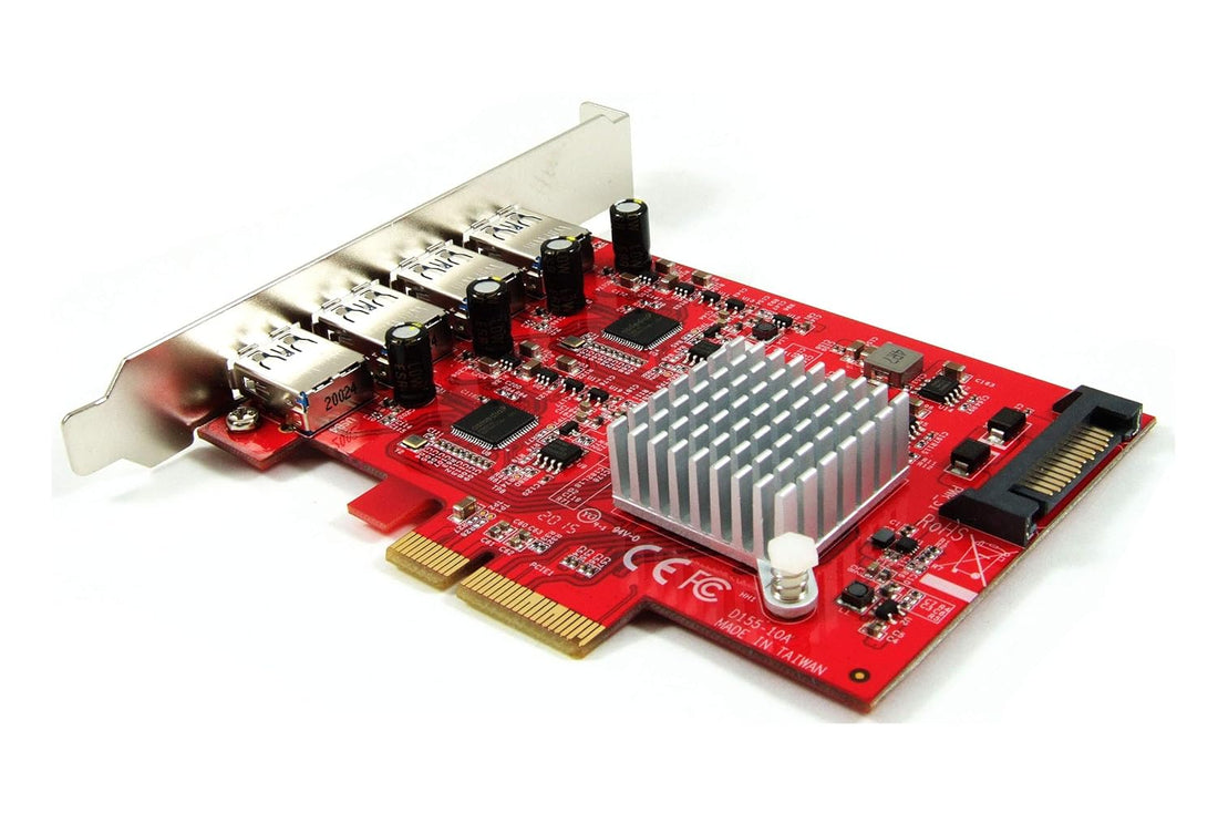 Ableconn PEX-UB155 USB 3.2 Gen2 (10 Gbps) 4-Port PCIe 3.0 Card - PCI Express Gen3 x4 Lane Host Adapter Card (Dual ASMedia ASM3142 Controllers)