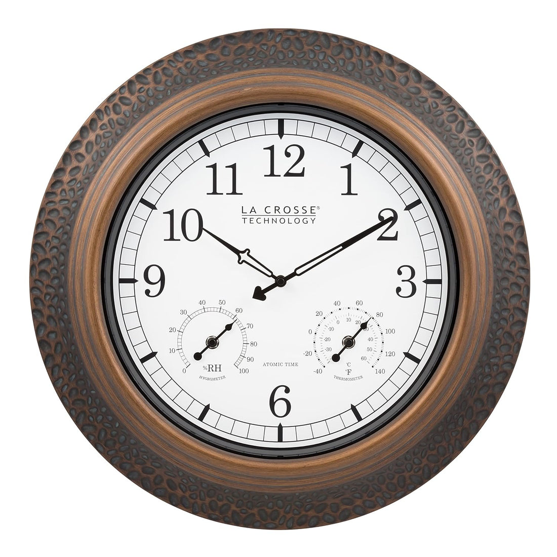 La Crosse Technology 433-3256A-INT 21-inch Bronze Indoor/Outdoor Atomic Analog Wall Clock