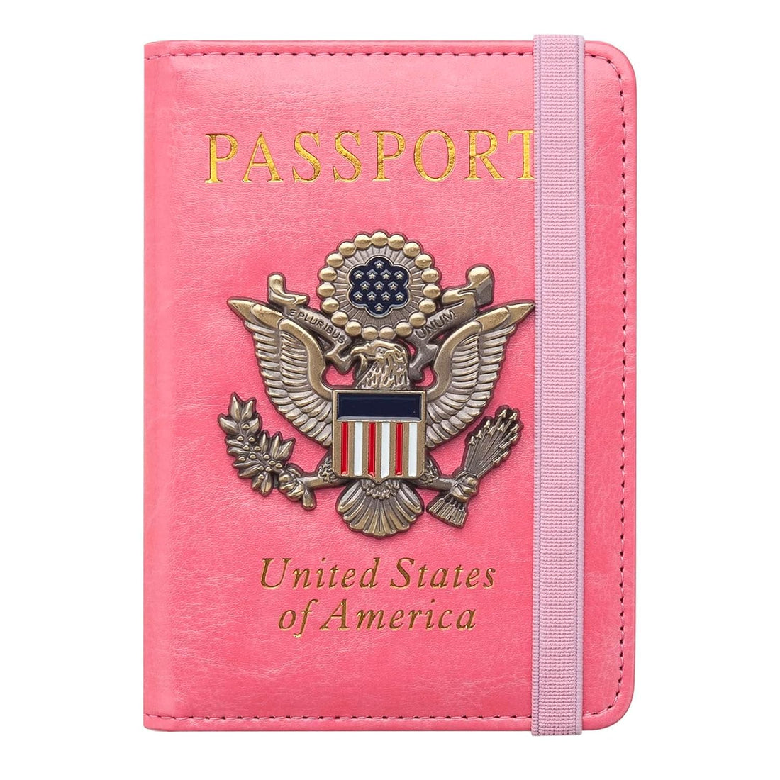 FACATH Passport Holder Cover Case Travel Cover Wallet Case Passport Cards Protector Leather Card Case Travel Accessories RFID Blocking Document Organizer, Pink, Rfid Blocking