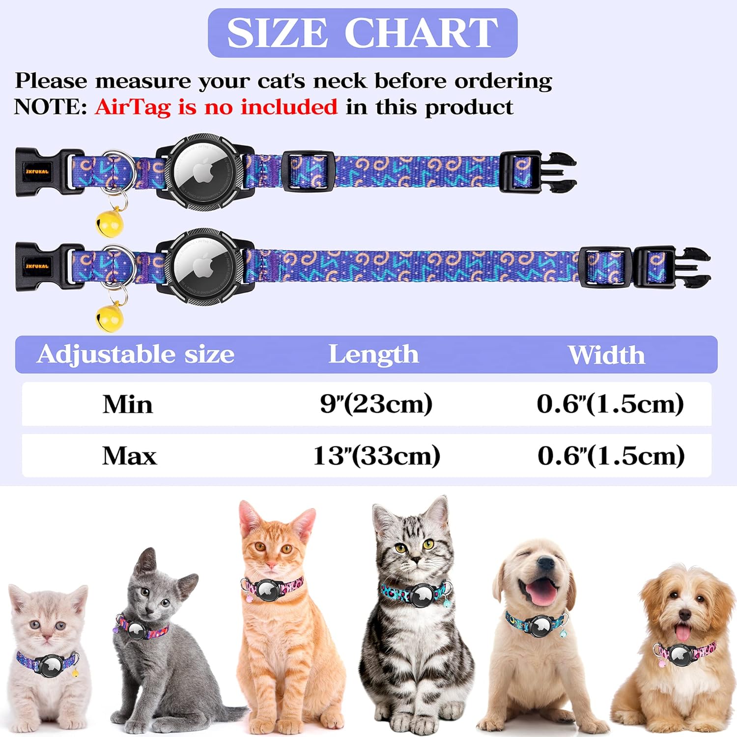 AirTag cat Collar (Very Peri)