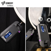 Sondery Wireless Guitar Transmitter Receiver System 5.8Ghz 1/4 inch or 6.35mm Audio Transmission 4 Channels, USB C Type 5V Li Battery Charging