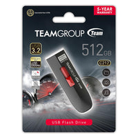 TEAMGROUP C212 Extreme Speed 512GB 600/500MB/s USB 3.2 Gen 2, Easy Push-and-Pull Design USB Flash Thumb Drive, External Data Storage Memory Stick Compatible with Computer/Laptop/PS4 PS5 TC2123512GB01