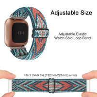 Adjustment Elastic Watch Band Compatible with Fitbit Versa/Versa 2/Versa Lite Special Edition for Women Men Nylon Stretchy Strap Wristband for Fitbit Versa Smart Watch