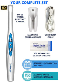 Intraoral Camera DARYOU Dental DY-60 720P HD 4X Zoomable. Button Work w/Eaglesoft,Dexis,Carestream,Suni More