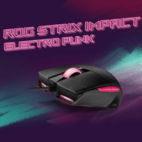 ASUS Optical Gaming Mouse - ROG Strix Impact II Electro Punk Edition | 6,200 DPI Sensor | Wired Gaming Mouse for PC | Ultimate Comfort | Aura Sync RGB, Armoury II
