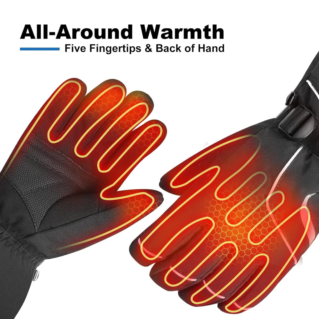 Heated Gloves for Men Women,Winter Gloves Rechargeable Battery Powered Electric Heating Glove,3 Heating Levels Touchscreen Heated Gloves for Skating Hunting Fishing and Other Winter Outdoor Activities