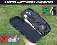 Handy Picks Performance Golf Glove Case - Golf Gloves Holder Case That Protects n Keeps Your Golf Gloves Neat n Dry - Air Flows Through on The Back Cover to Let The Moisture Out (Black)