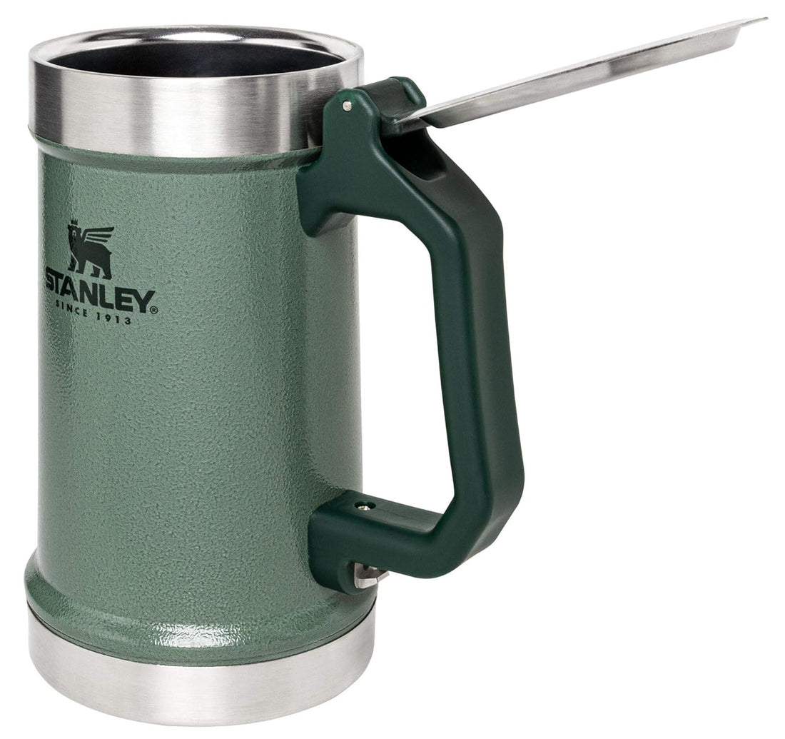 Stanley Classic Beer Stein with Bottle Opener, 24 oz Insulated Beer Party Mug and Tumbler, Hammertone Green